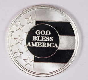 1 OZ "GOD BLESS AMERICAN" SILVER ROUND