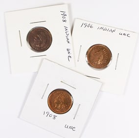 (3) INDIAN HEAD CENTS