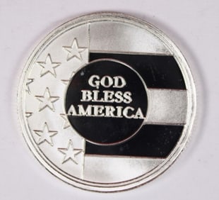 "GOD BLESS AMERICA" 1 OZ SILVER ROUND