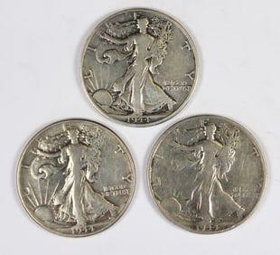 (3) 1944 WALKING LIBERTY HALF DOLLARS