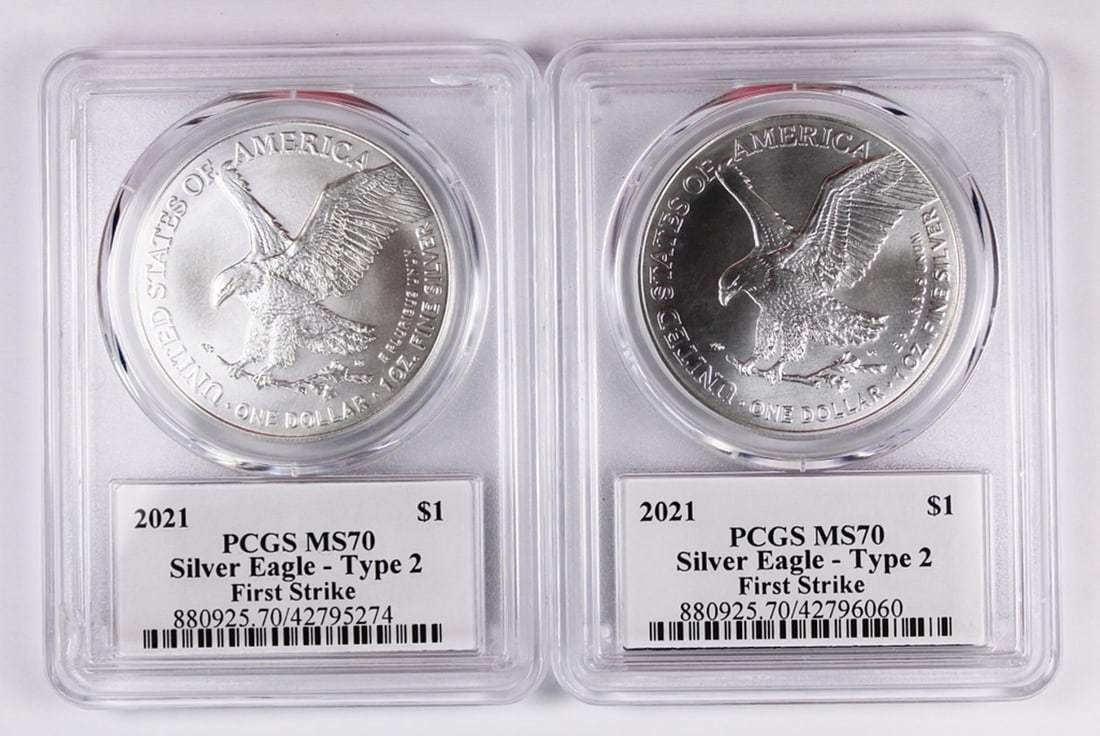 (2) 2021 AMERICAN SILVER EAGLES (1 of 2)