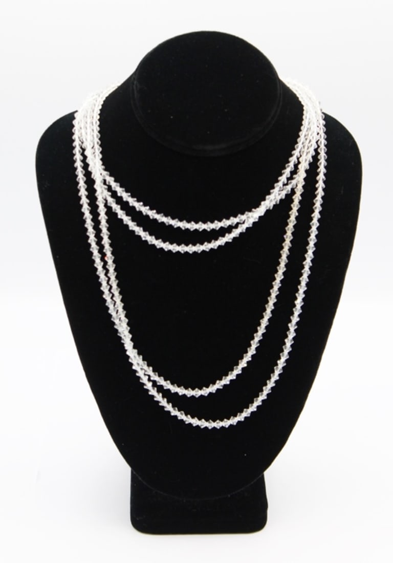 LONG CLEAR BEAD NECKLACE (1 of 1)