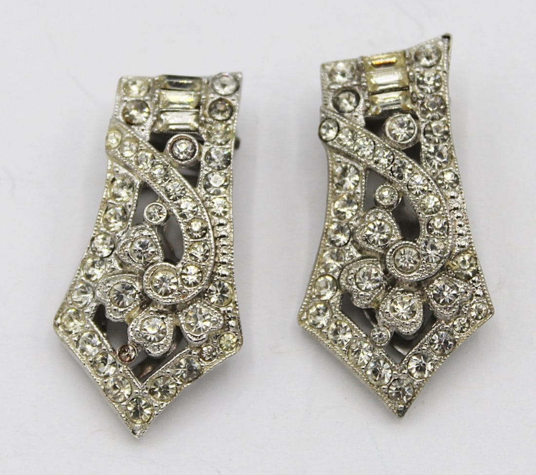 VINTAGE RHINESTONE SHOE CLIPS (1 of 2)
