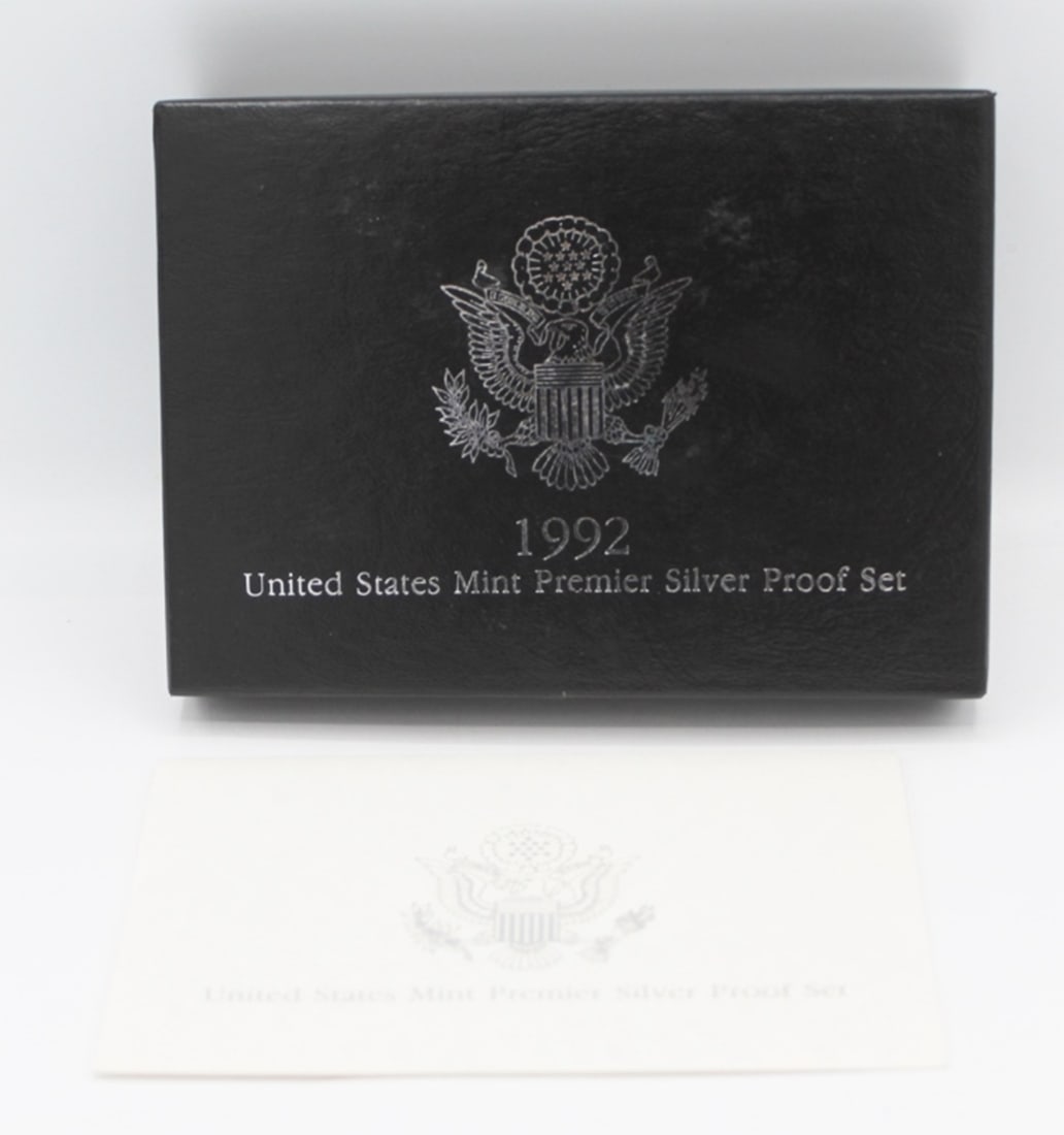 1992 UNITED STATES PREMIER SILVER PROOF SET: COMES IN ORIGINAL GOVERNMENT PACKAGING. ESTIMATE: $30-$50