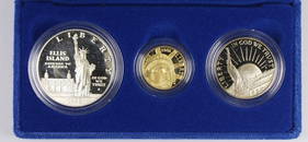 1986 U.S. STATUE OF LIBERTY 3-PIECE PROOF SET