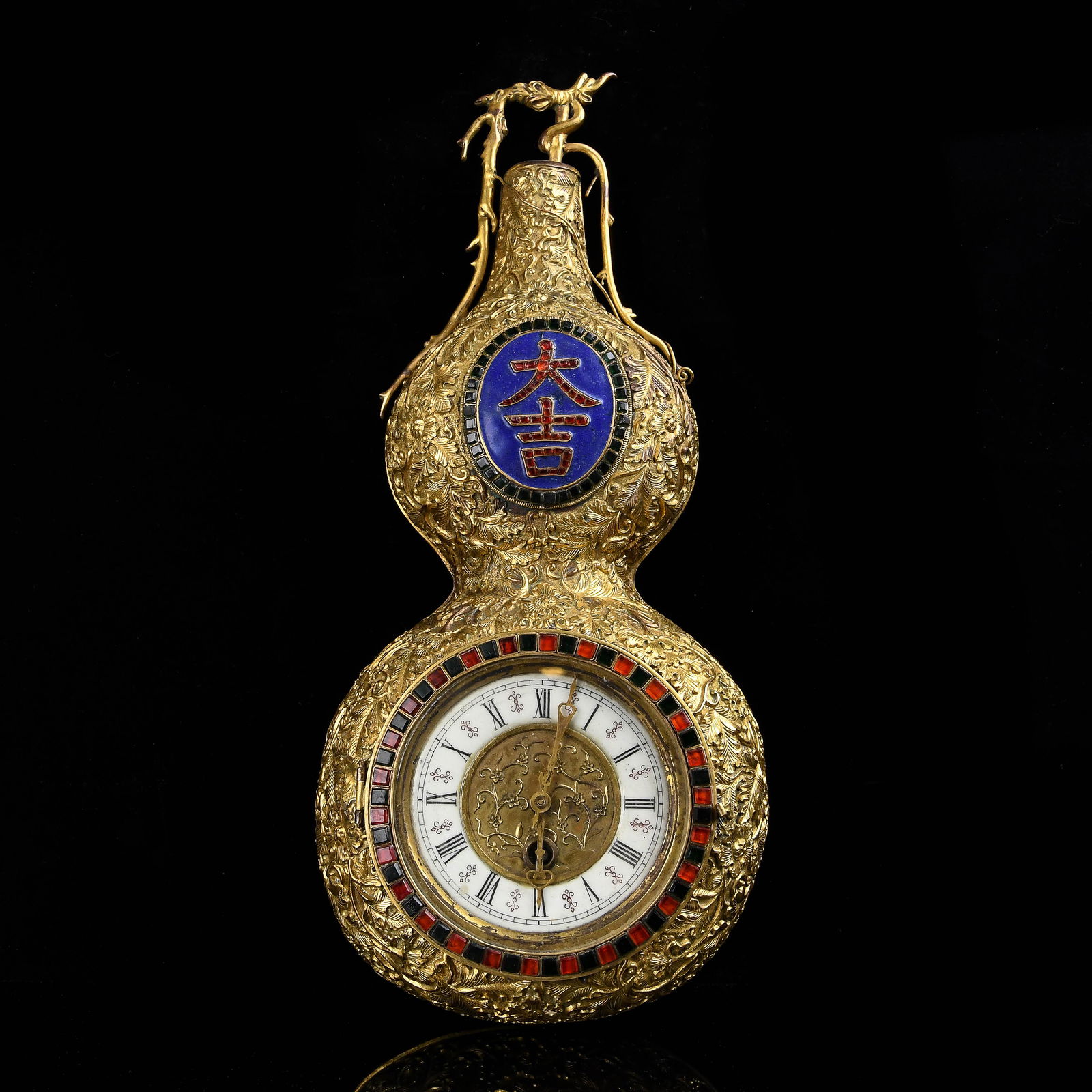 Gilt Bronze Double Gourd Form Wall Clock (1 of 15)