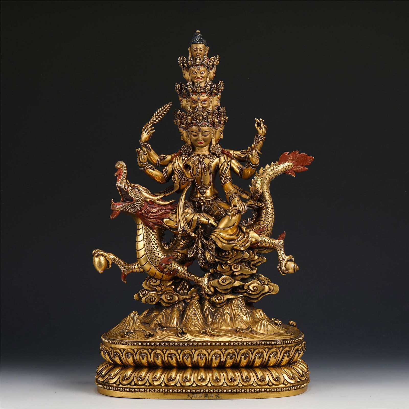 LARGE RARE CHINESE GILT BRONZE SEATED BUDDHA (1 of 10)