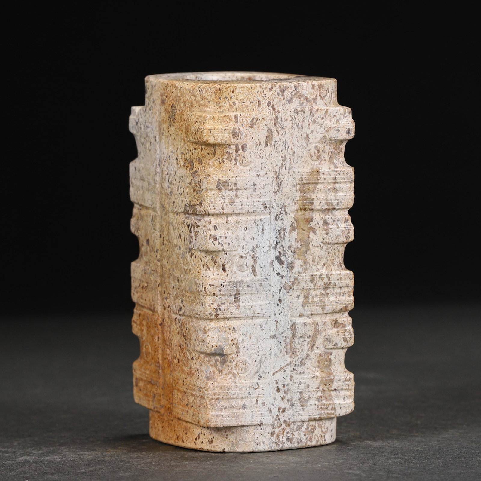 A CARVED JADE CONG (1 of 9)