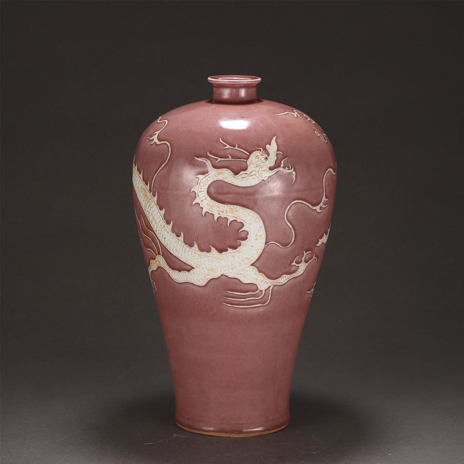 A COPPER RED RESERVE DECORATED VASE MEIPING (1 of 7)