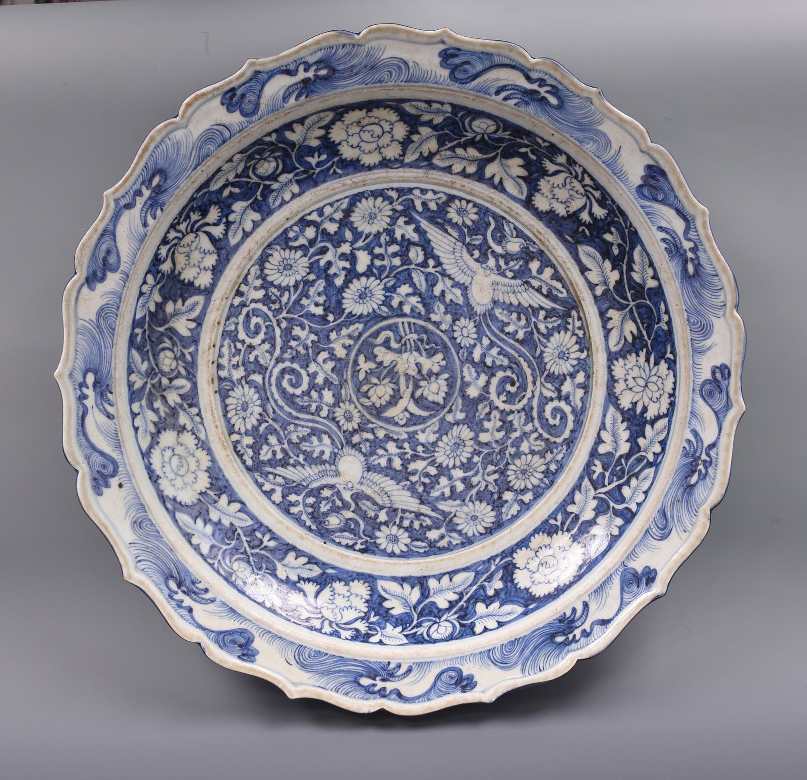 BLUE AND WHITE PHOENIX PLATE (1 of 12)