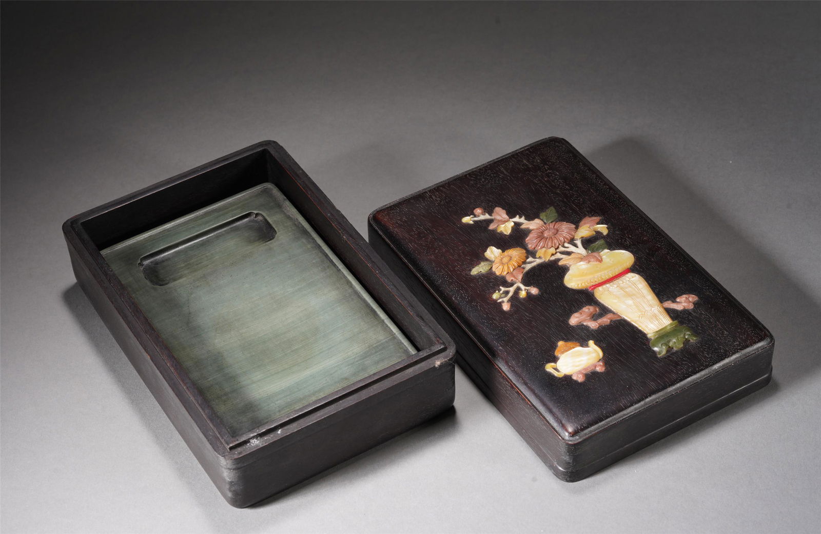 A CHINESE DUAN INKSTONE WITH BOX (1 of 13)
