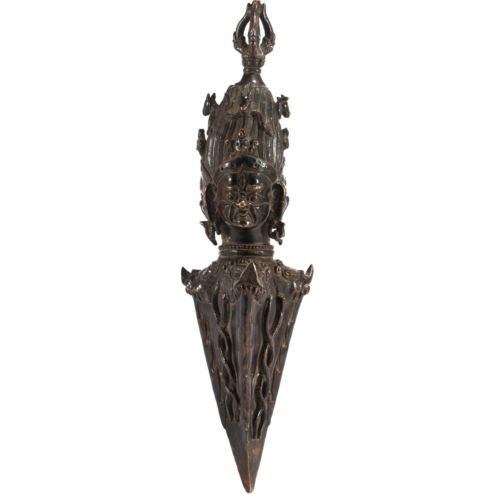 A TIBETAN CARVED PHURBA (1 of 12)