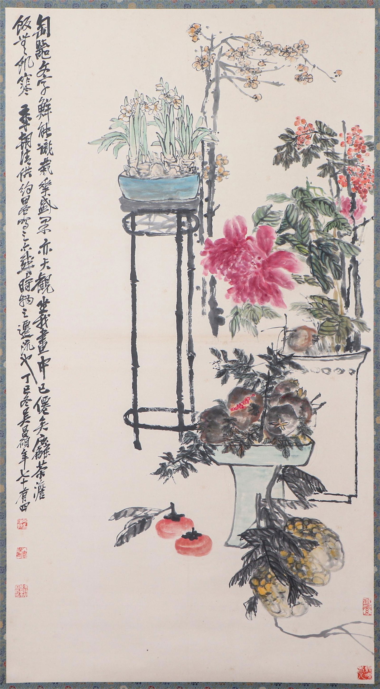A CHINESE PAINTING SIGNED WU CHANGSHUO (1 of 4)