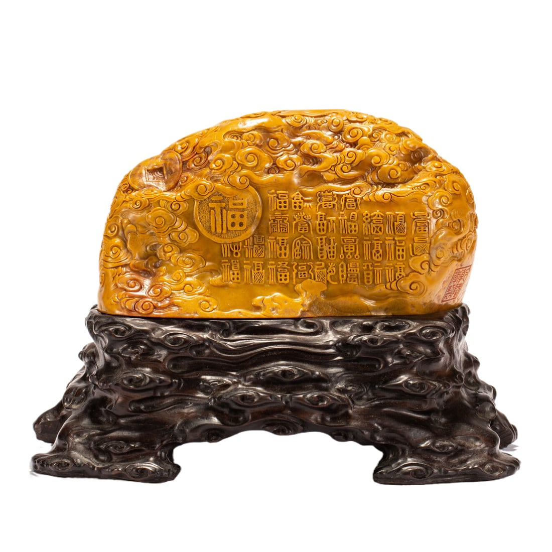 A CHINESE CARVED TIANHUANG DECORATION (1 of 9)