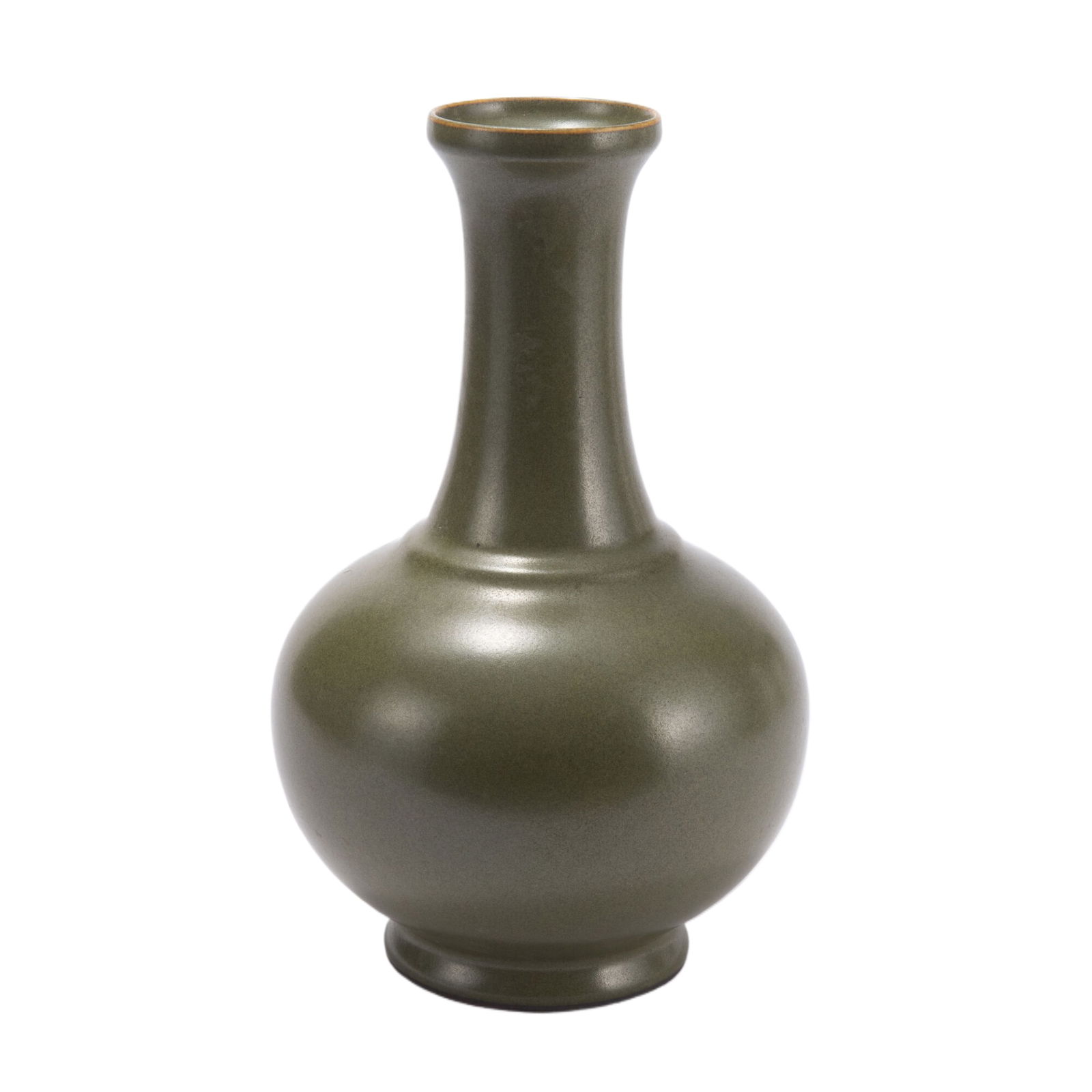 A CHINESE TEA-DUST GLAZE PORCELAIN VASE (1 of 10)