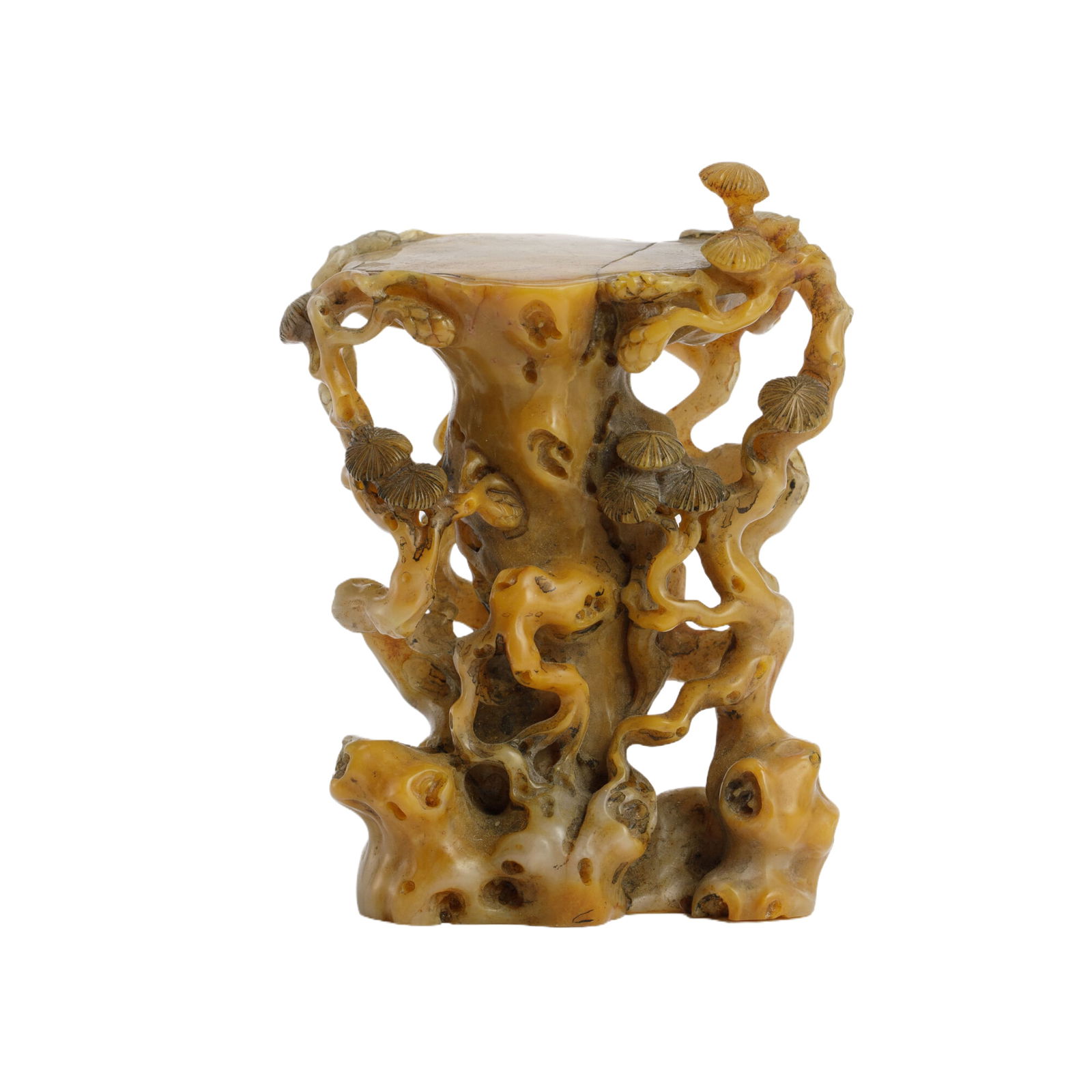 A CARVED SHOUSHAN STONE STAND (1 of 7)