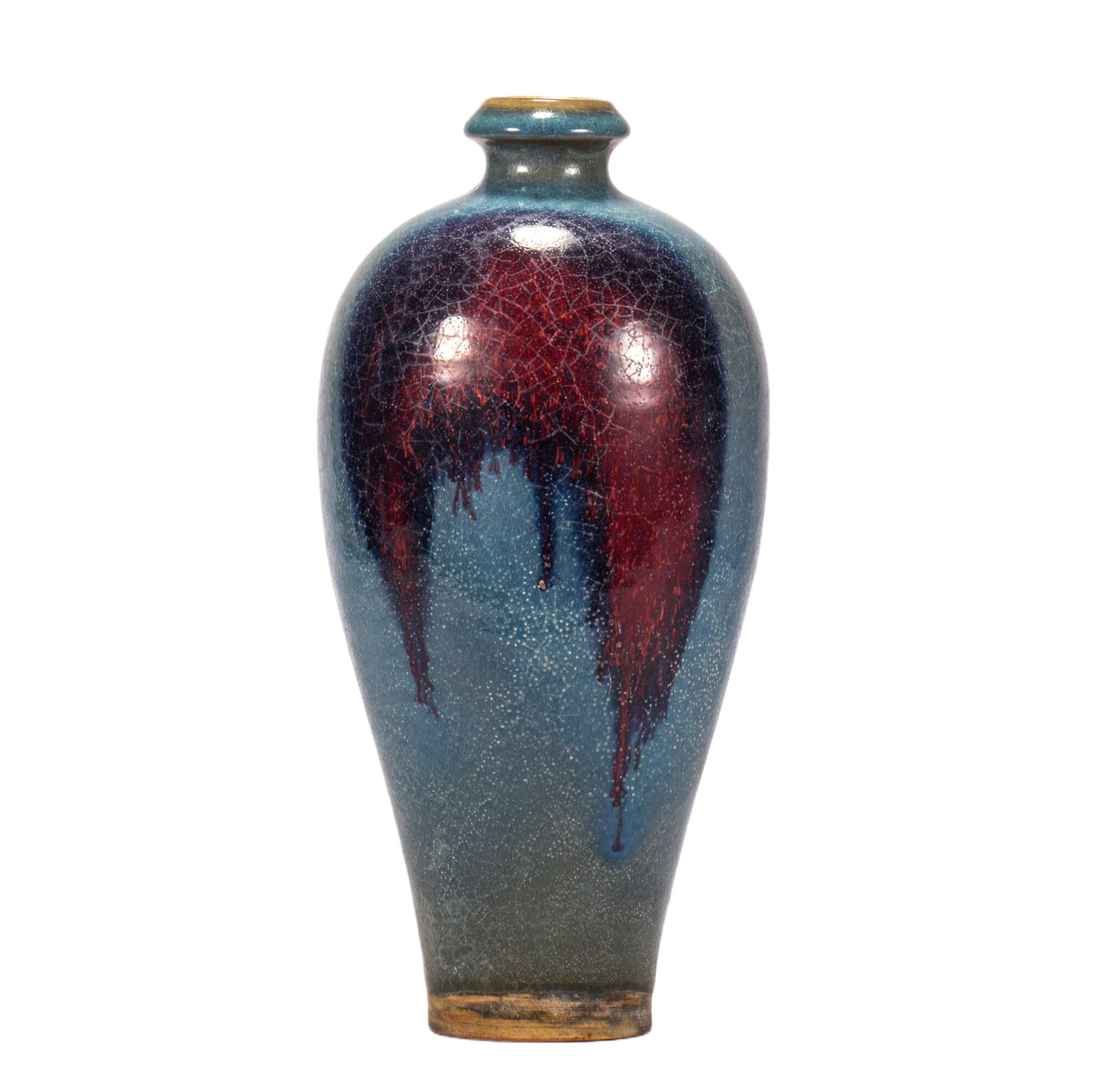 A CHINESE PURPLE SPLASHED JUN-WARE VASE MEIPING (1 of 10)