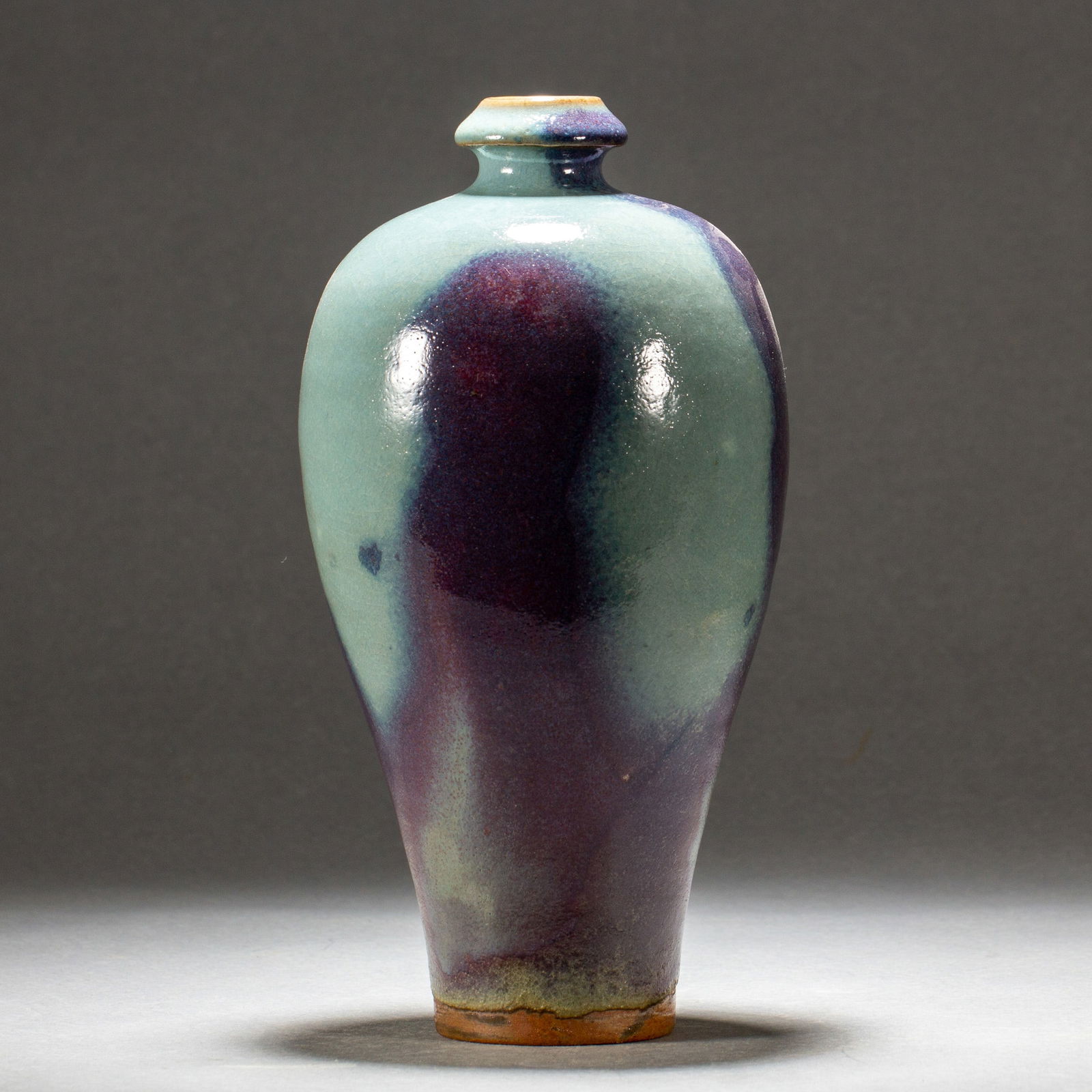 A CHINESE PURPLE SPLASHED JUN-WARE VASE MEIPING (1 of 9)