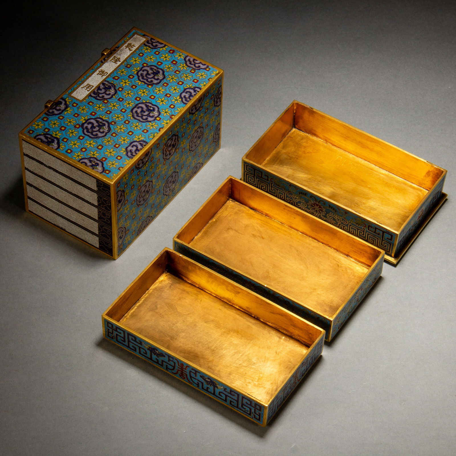 A SET OF CLOISONNE ENAMEL TREASURE BOX (1 of 11)