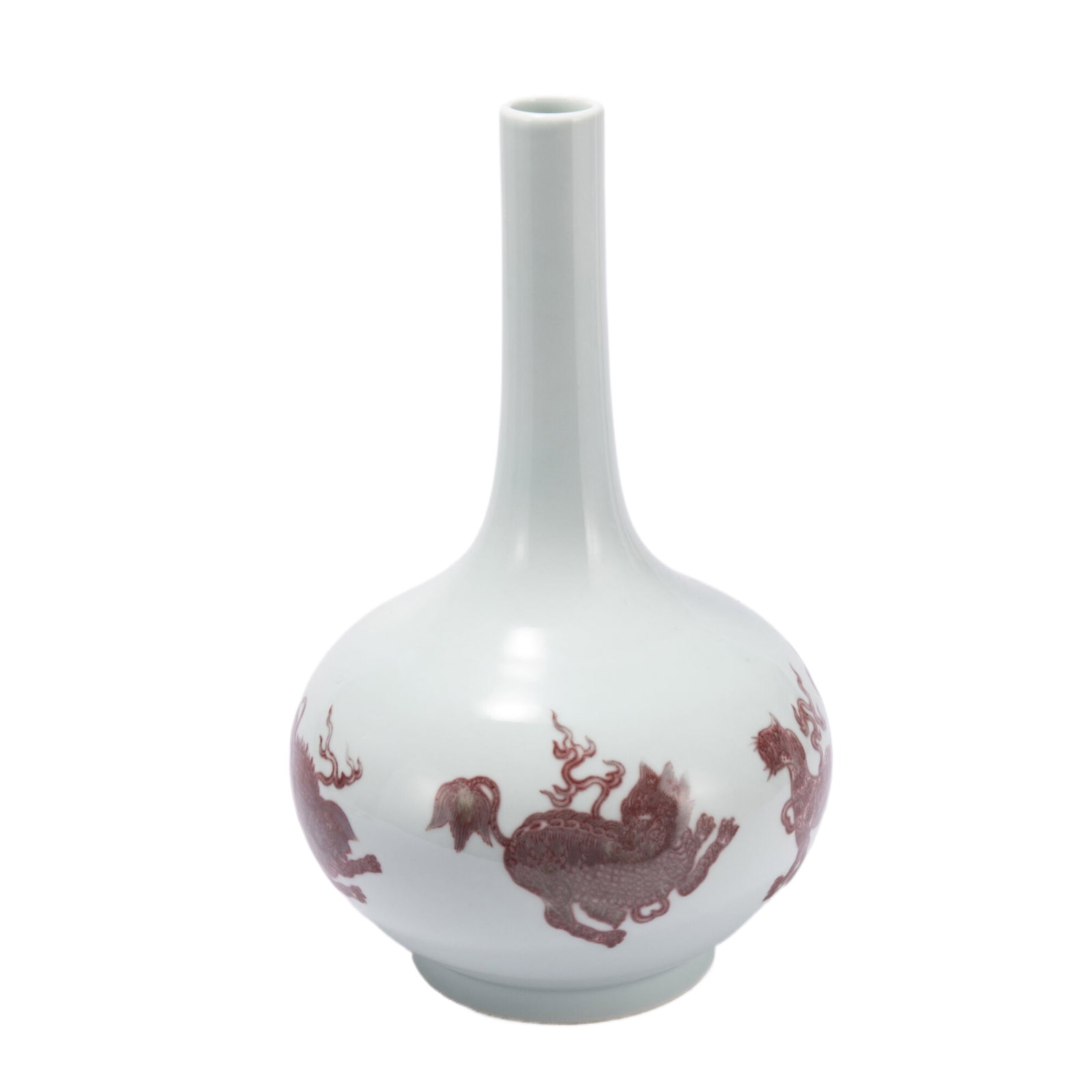 A CHINESE UNDERGLAZE RED MYTHICAL BEAST VASE (1 of 10)