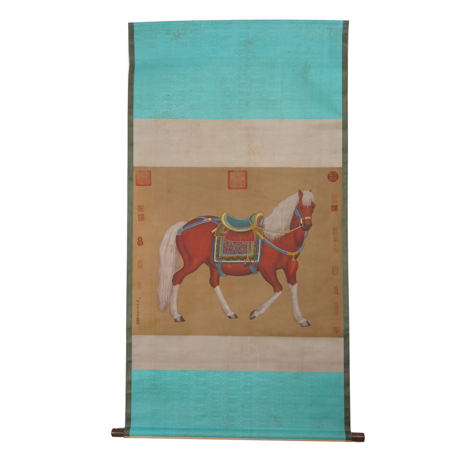 A CHINESE PAINTING OF HORSE SIGNED LANG SHINING (1 of 6)