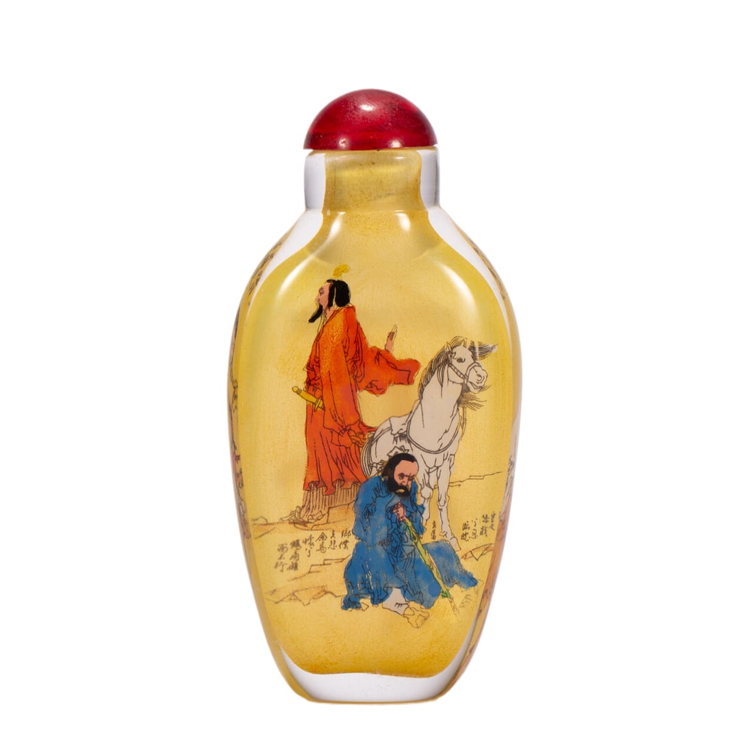 A CHINESE INSIDE PAINTED PEKING GLASS SNUFF BOTTLE (1 of 6)