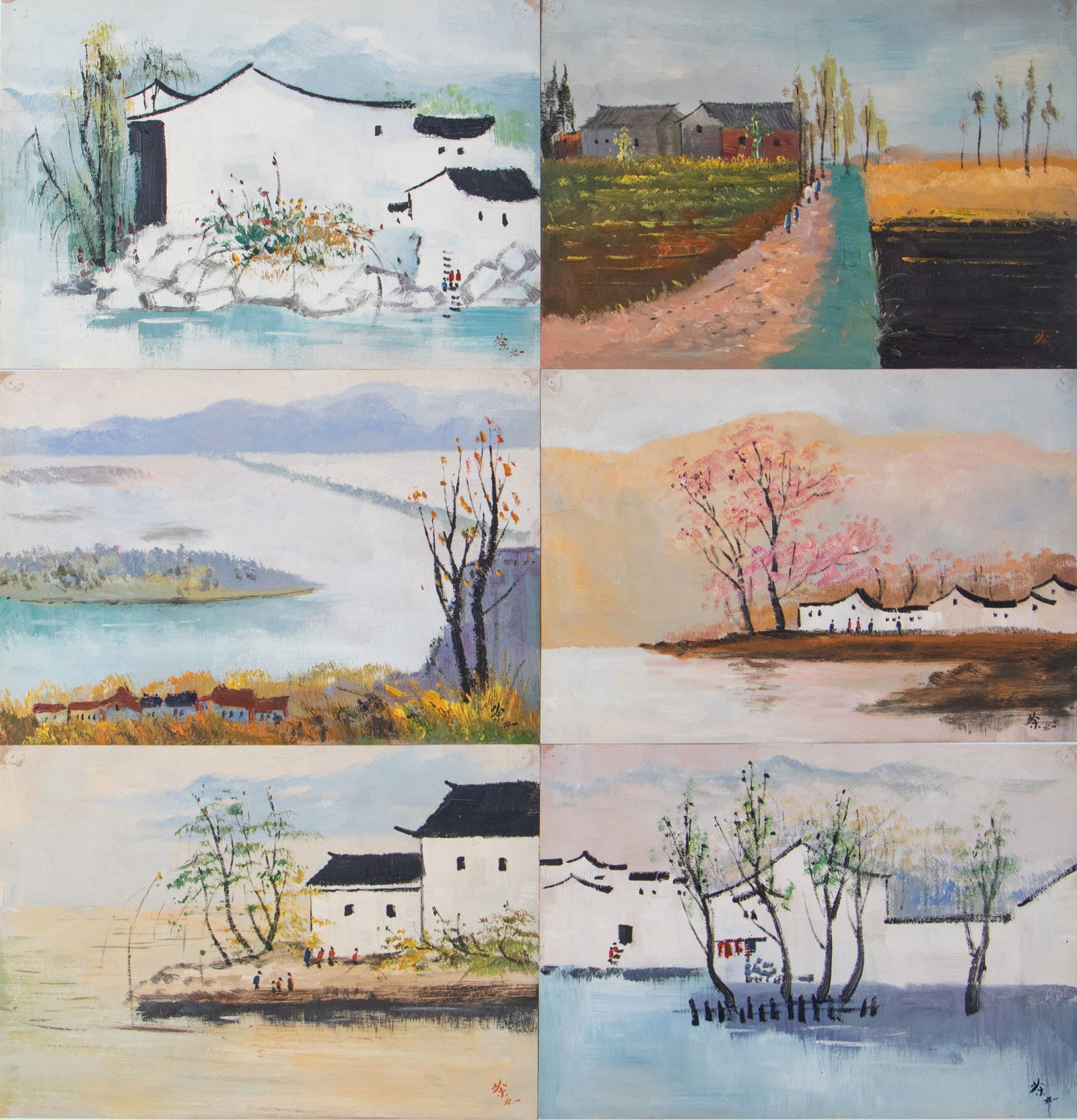 A COLLECTION OF CHINESE PAINTINGS SIGNED WU GUANZHONG (1 of 8)