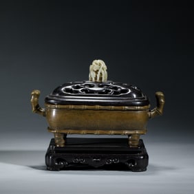 A BRONZE INCENSE BURNER