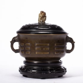 A BRONZE EIGHT DIAGRAMS CENSER