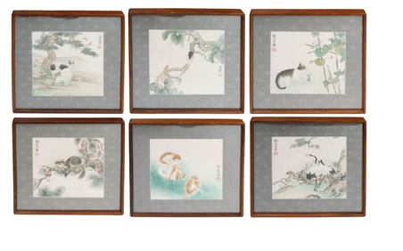 A COLLECTION OF CHINESE PAINTINGS OF ANIMALS SIGNED LIU KUILING