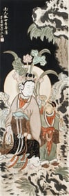 A CHINESE PAINTING OF AVALOKITESVARA SIGNED ZHANG DAQIAN