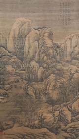A CHINESE PAINTING OF LANDSCAPE SIGNED GUOXI