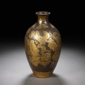 A SILVER PARTLY GILT VASE