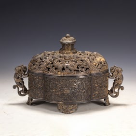 A SILVER DRAGON INCENSE BURNER