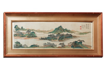 A CHINESE PAINTING OF RIVERSCAPE SIGNED WANGHUI