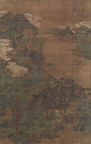 A CHINESE PAINTING OF MOUNTAIN SCENERY SIGNED WEN ZHENGMING