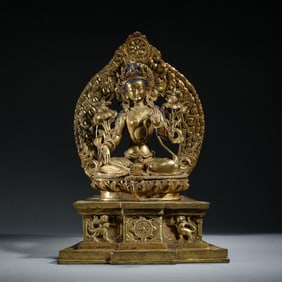 A BRONZE-GILT WHITE TARA