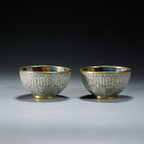 PAIR CLOISONNE ENAMEL BOWLS