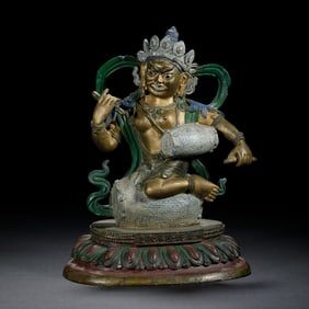 A SINO-TIBETAN BRONZE DEITY