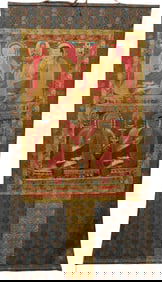 A RARE TIBETAN THANGKA OF LAMA PORTRAITS