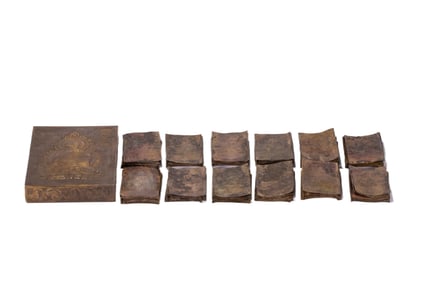 A RARE SET OF SILVER BUDDHIST SUTRA