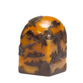 A CARVED TIANHUANG LANDSCAPE SEAL
