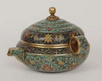 A CLOISONNE ENAMEL TEAPOT