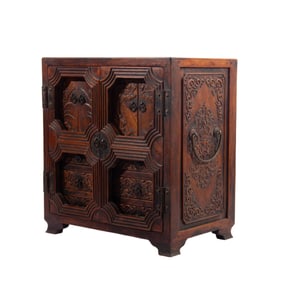 A FINE CARVED HUANGHULI CABINET