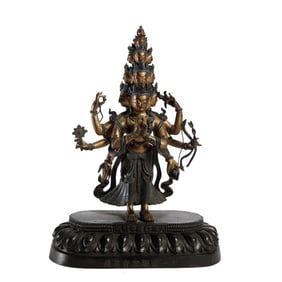 A SINO-TIBETAN BRONZE AVALOKITESVARA