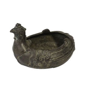 A YIXING GLAZE PHOENIX-FORM VESSEL