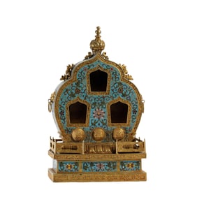 A CHINESE IMPERIAL CLOISONNE ENAMEL BUDDHIST SHRINE