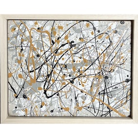 WHITE COMPOSITION SIGNED JACKSON POLLOCK