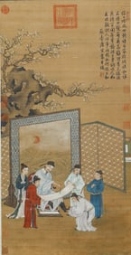 A CHINESE PAINTING OF FIGURAL STORY SIGNED TANGYIN