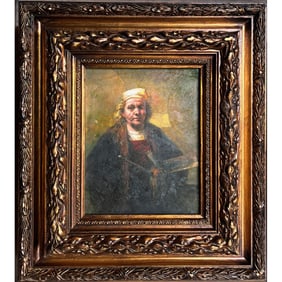 SELF PORTRAIT ATTRIBUTE TO REMBRANDT HARMENSZOON VAN RIJN
